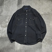 fade black denim western shirt