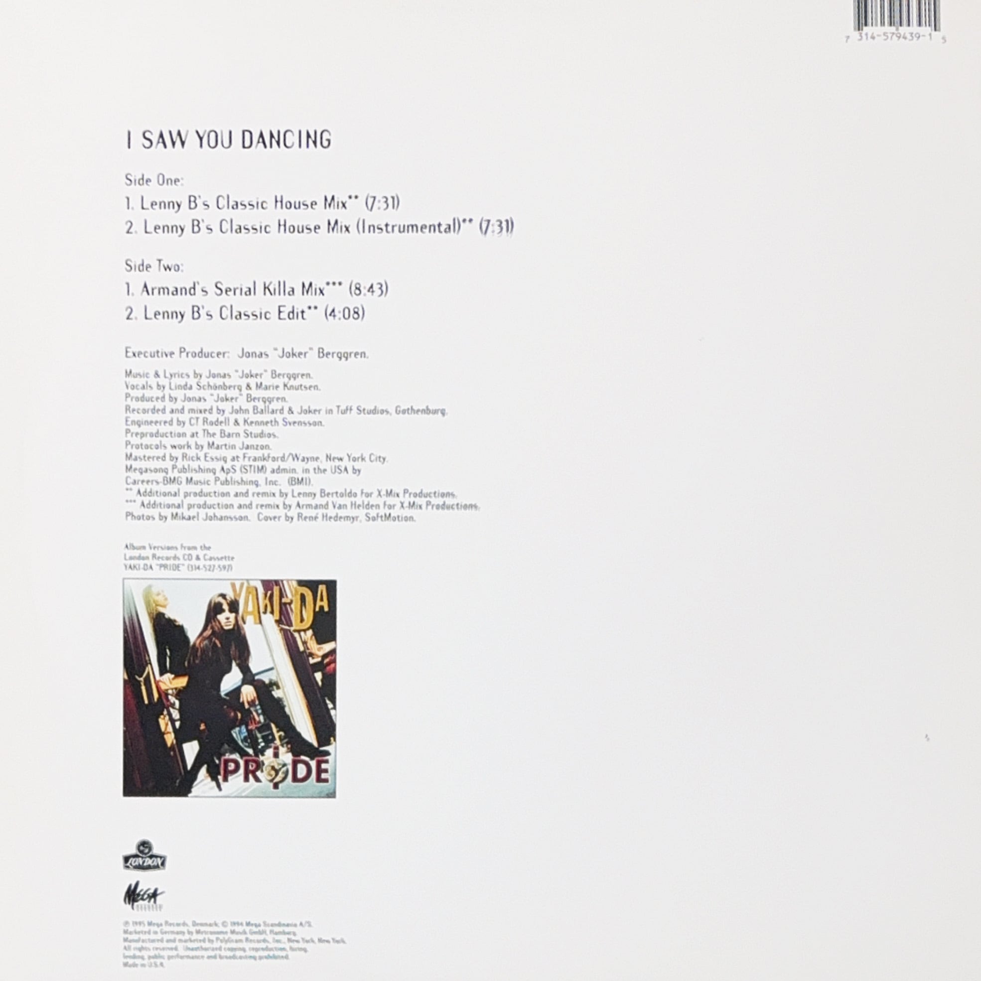 1995] Yaki-Da – I Saw You Dancing [FFRR] | ビークルレコード