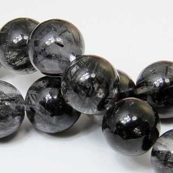 【送料無料】天然石ブラックルチル8mmAAAA 2粒売り