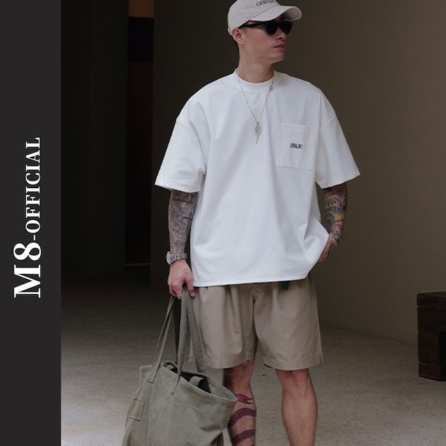 one-point pocket ovresize t-shirt 4color M0176