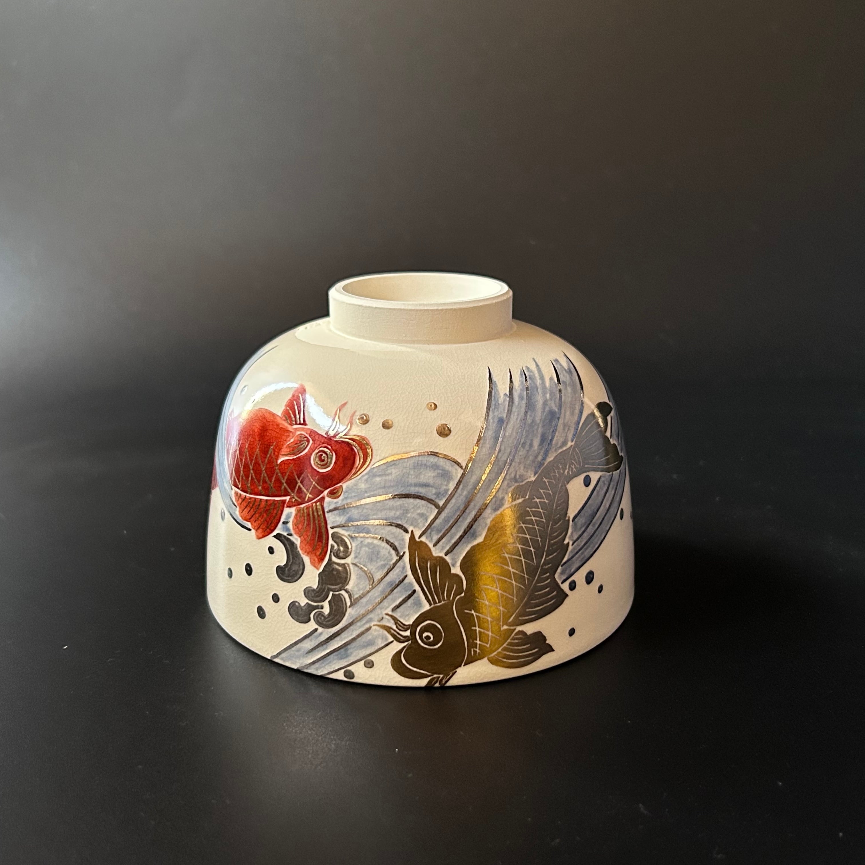 茶道具 丹山釉 菊絵 茶碗 小峠丹山 葛芳 共箱 秋 重陽 茶会 京焼 色絵-