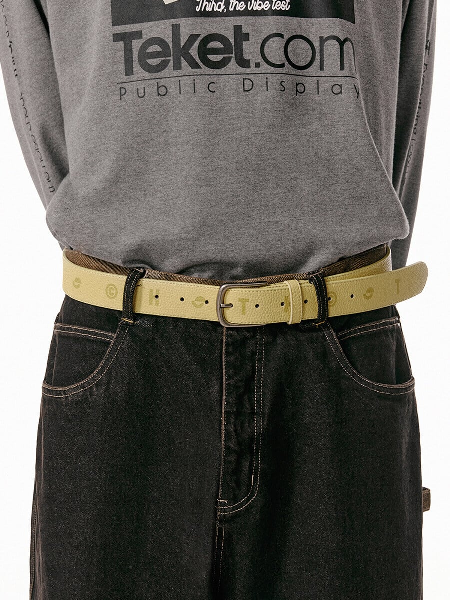 TEKET] Humming Faux Leather Belt Yellow 正規品 韓国ブランド 韓国