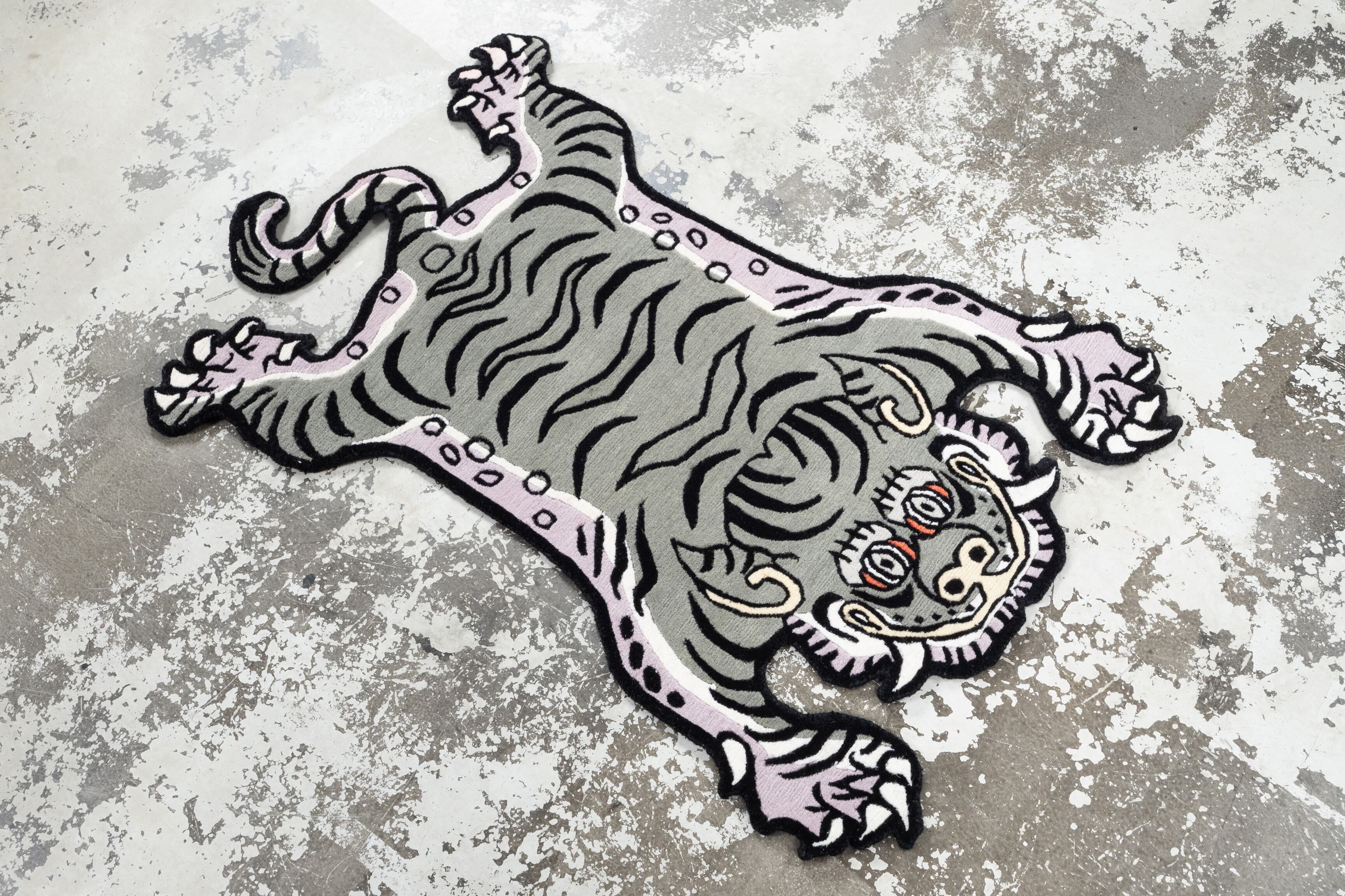 Tibetan Tiger Rug 《Sサイズ•ウール・オリジナル2・アラジングリーン