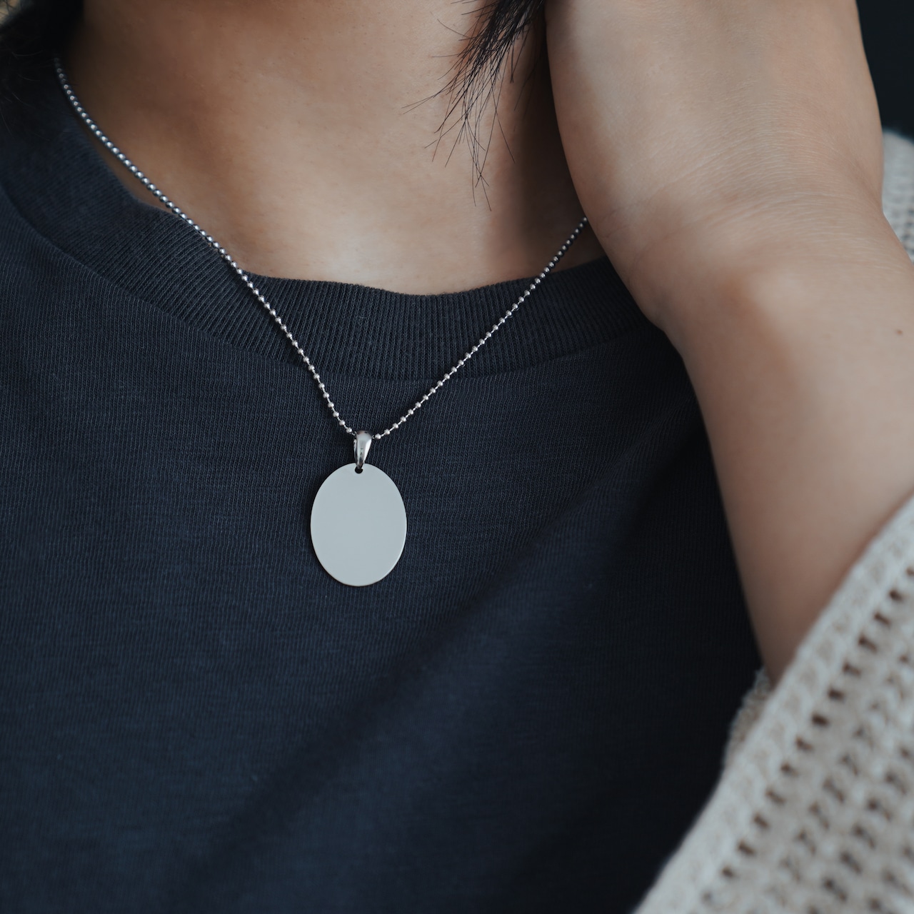 プレートネックレス 英文 刻印オーダー サージカルステンレス SUS316L