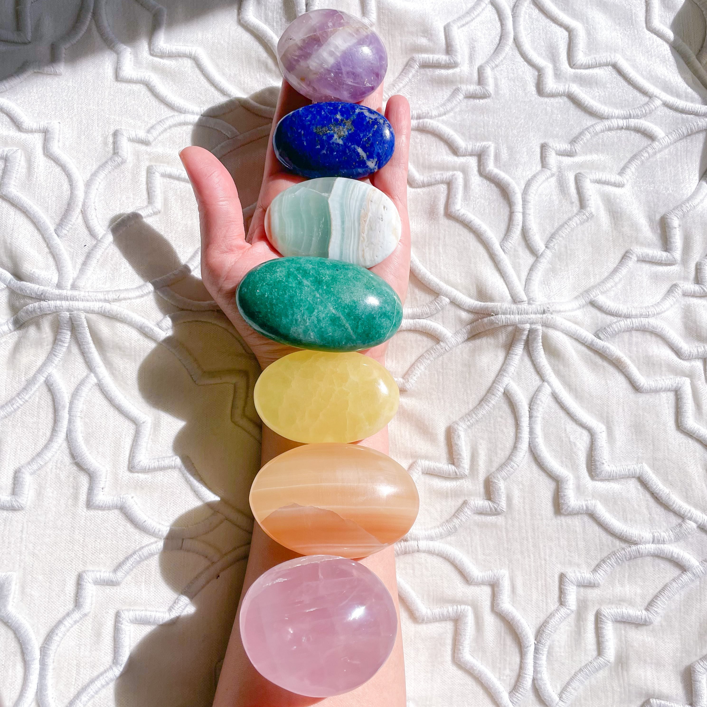 Chakra Palms 5 ✧ チャクラカラーのパームストーンセット