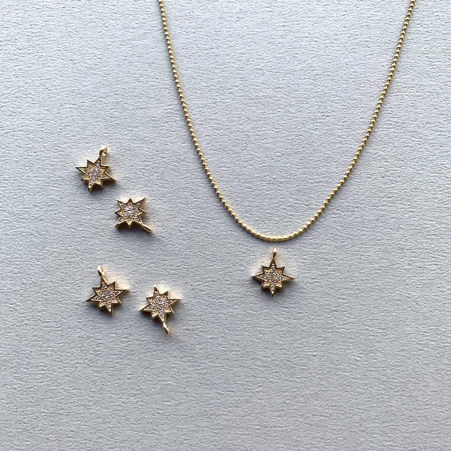 再入荷〉とげとげ星のジルコニアチャーム | Dua-アクセサリーパーツ