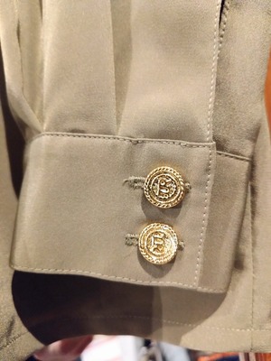 花ししゅう襟レトロブラウス/アンティークヴィンテージ刺繍古着洋服