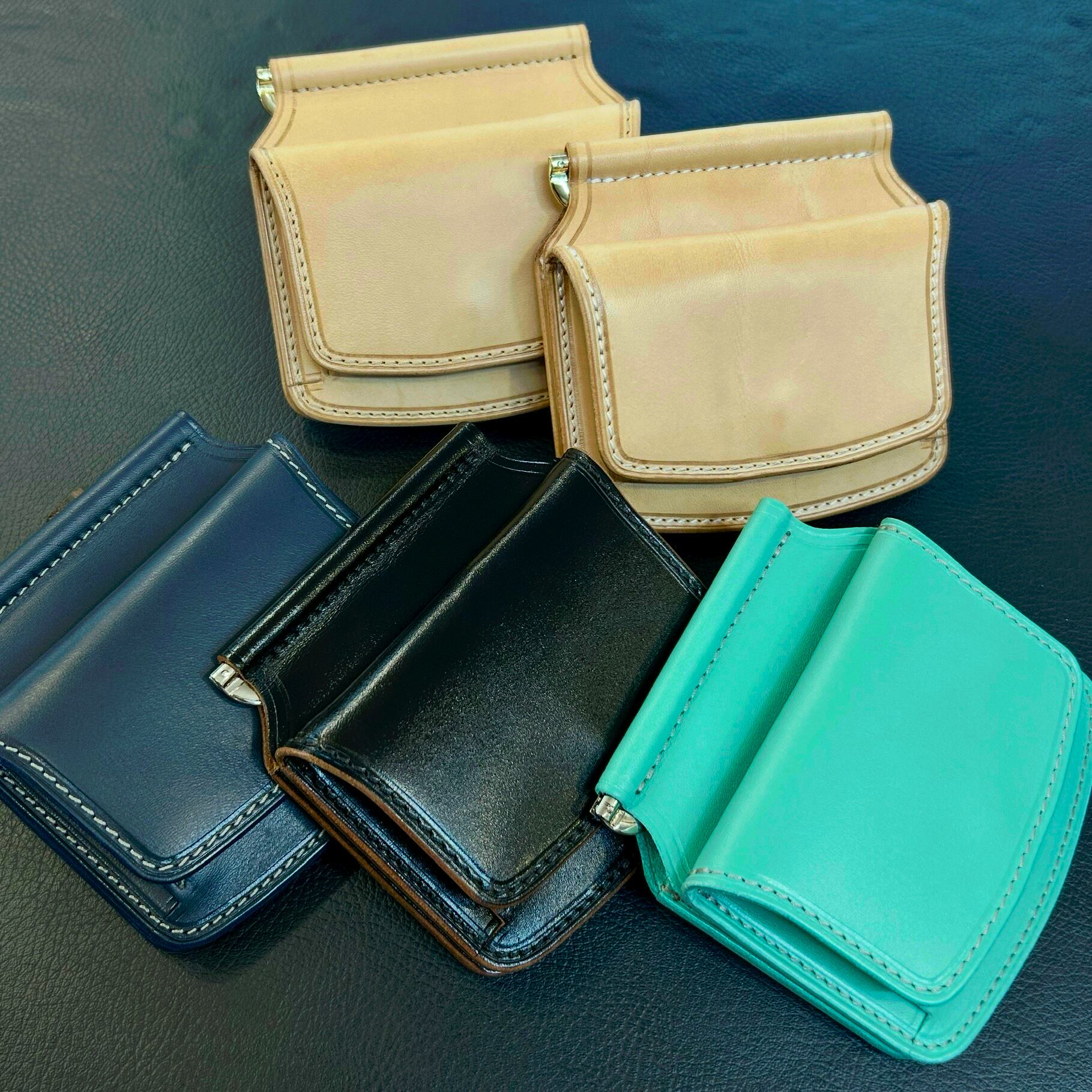 Bluesunshinetrading×6Tleatherworksコラボ マネークリップ Navy