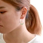 プルンと翡翠が可愛い！翡翠フープピアス  A貨翡翠  jd_mm1135