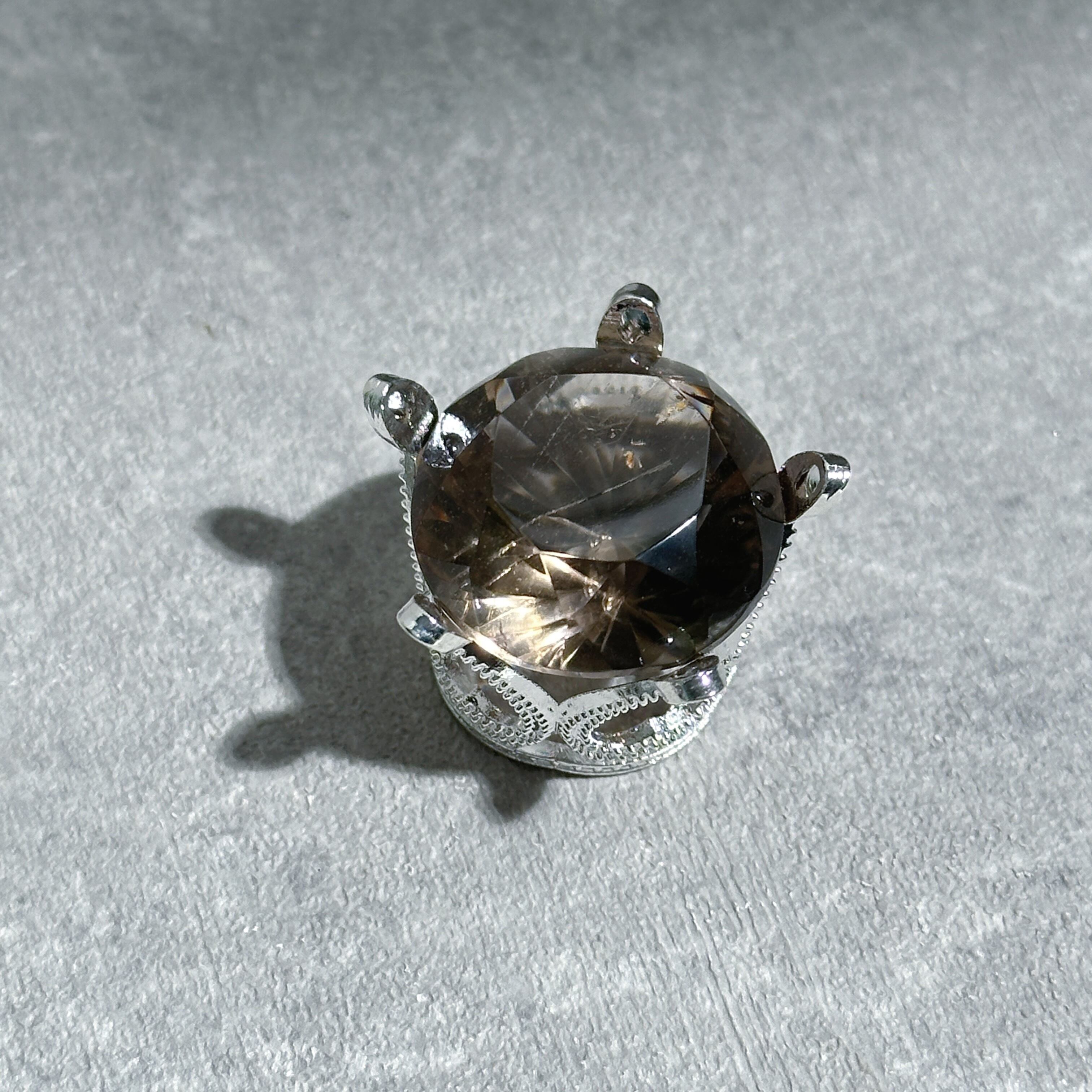 ルチル入り◎スモーキークォーツ ミニダイヤモンドカット01◇Smoky