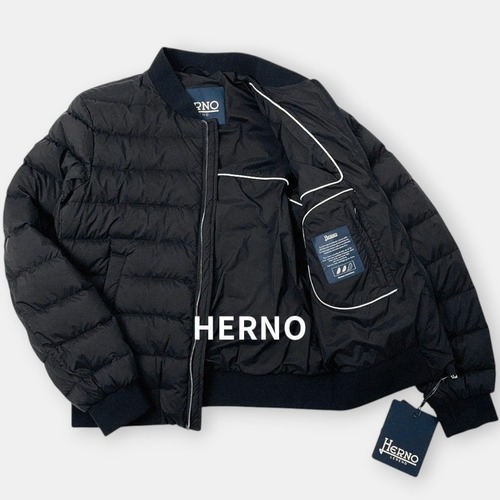 未使用 HERNO ヘルノ 23AW ボンバー ダウン ブルゾン 48 黒 L / J&NREUSE メンズ アウター