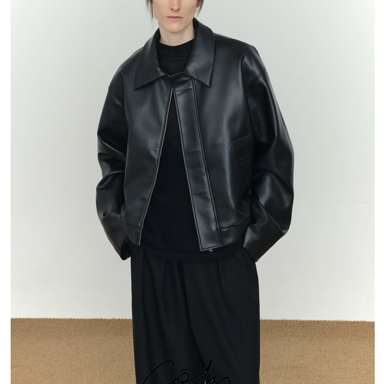 オーバーサイズフェイクレザージャケット 1color MOJ0238