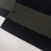 Karl Helmut カールヘルム ロゴプリント ボーダー 柄 長袖Tシャツ カットソー サイズ M /ブラック ダークグリーン