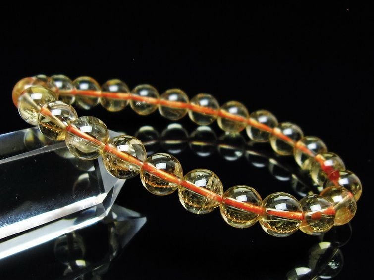 シトリンクォーツ ブレスレット 虹入り 8mm メール便可 一点物 111