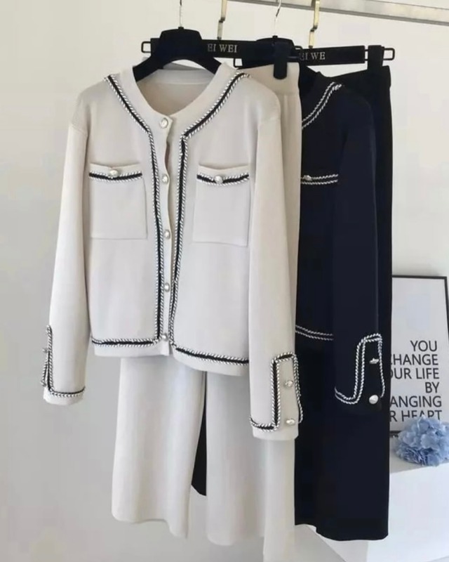 knit cardigan pants set