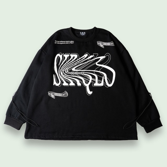 ABSTRACTER CREW NECK SWEAT - BLACK