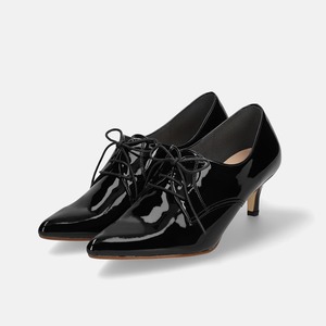 【OT3734】レースアップ ブーティ：ブラックE 24.5cm【一部難あり】