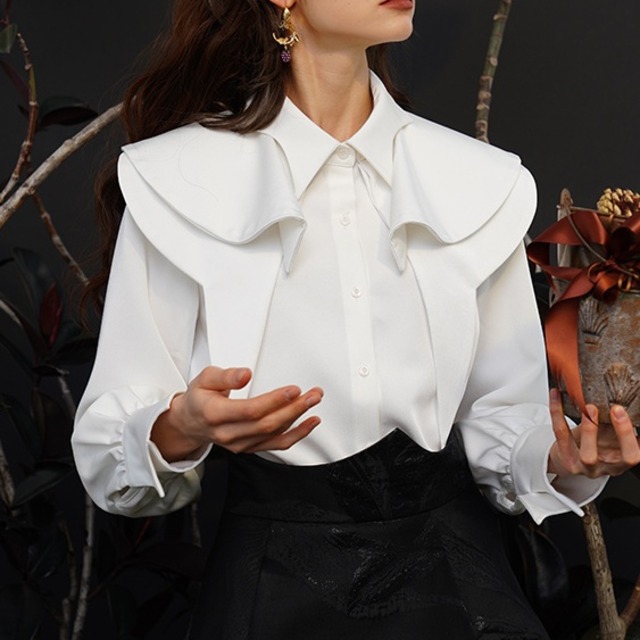 フリルデザインシャツ　2color　10373