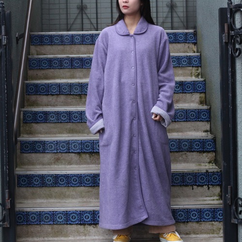 USA VINTAGE CHARTER CLUB FLEECE LONG ONE PIECE COAT/アメリカ古着フリースロングワンピースコート