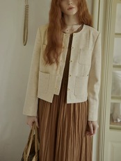 Écrin Crème Collarless Jacket F0794