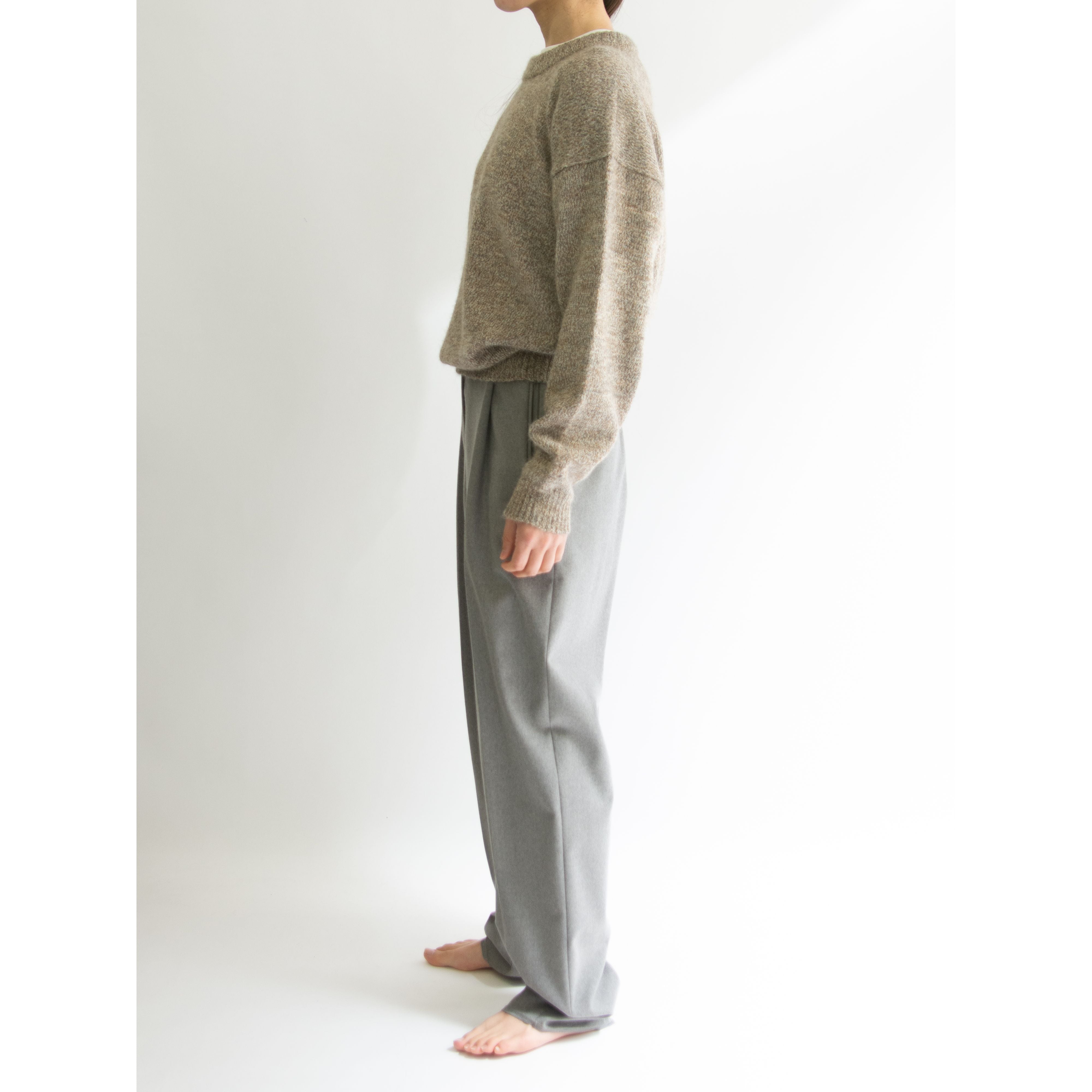 【Unknown Brand】Crew Neck Alpaca Sweater(クルーネック アルパカセーター ニットプルオーバー)