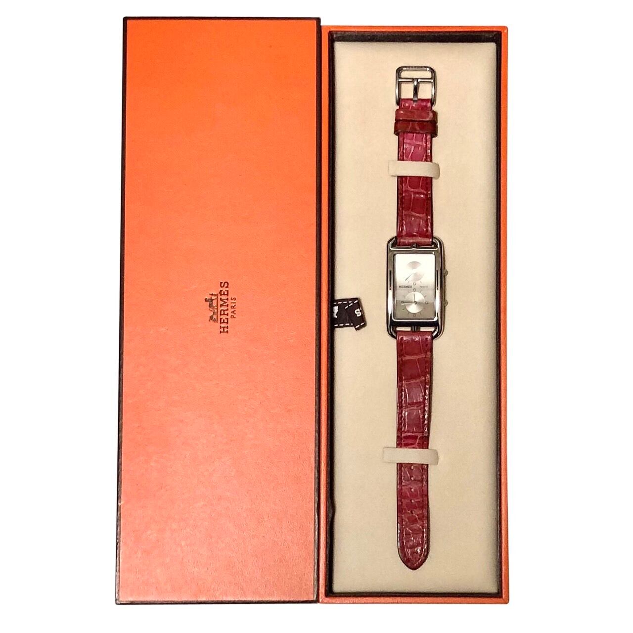 HERMES 2 time zone quartz watch “cape cod” | NOIR ONLINE