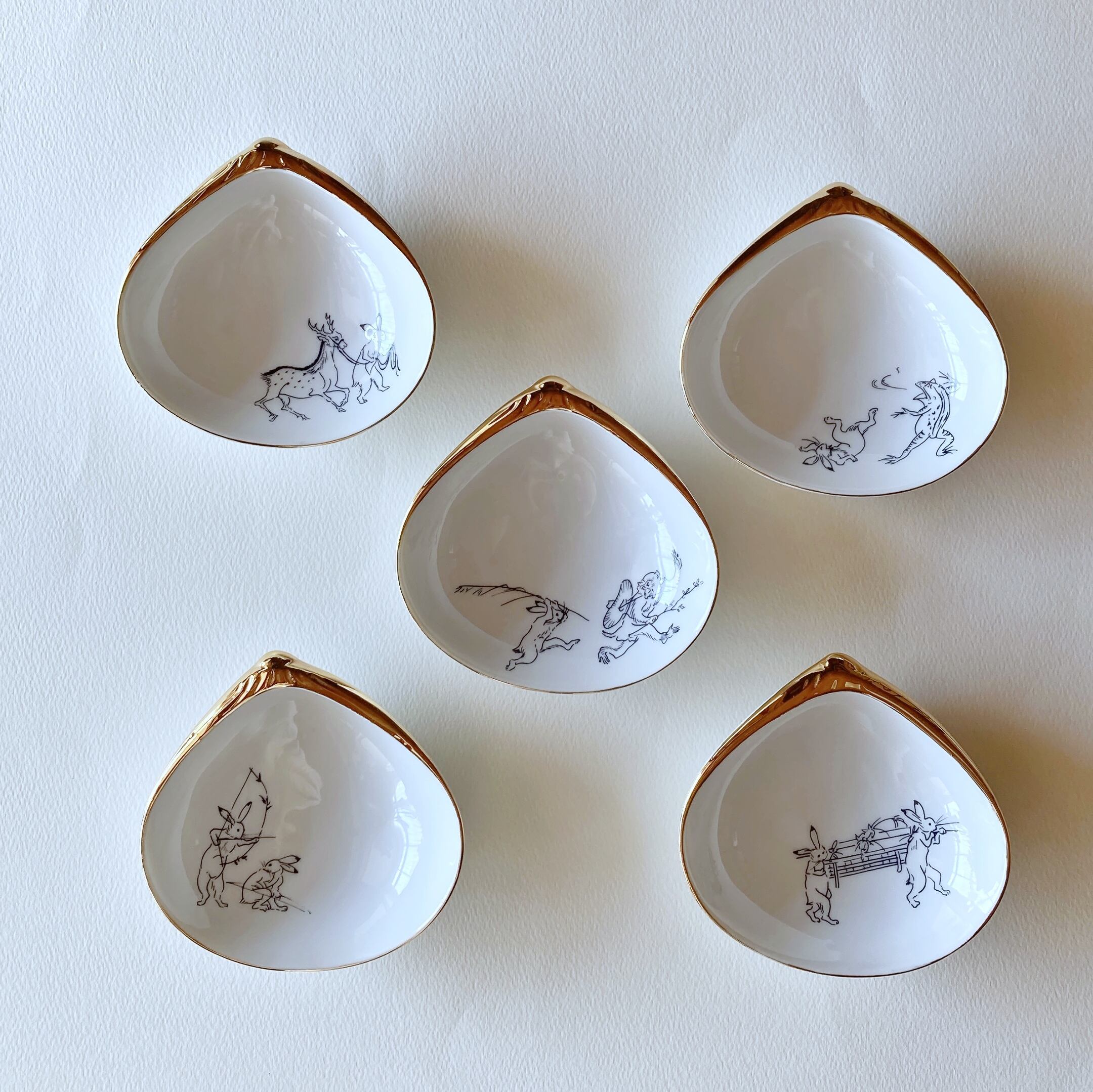 貝皿小鉢5枚セット（鳥獣戯画） | Pay ID