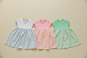 [Orangemom] Plaid floral pattern dress / [오렌지맘] 체크꽃배색원피스