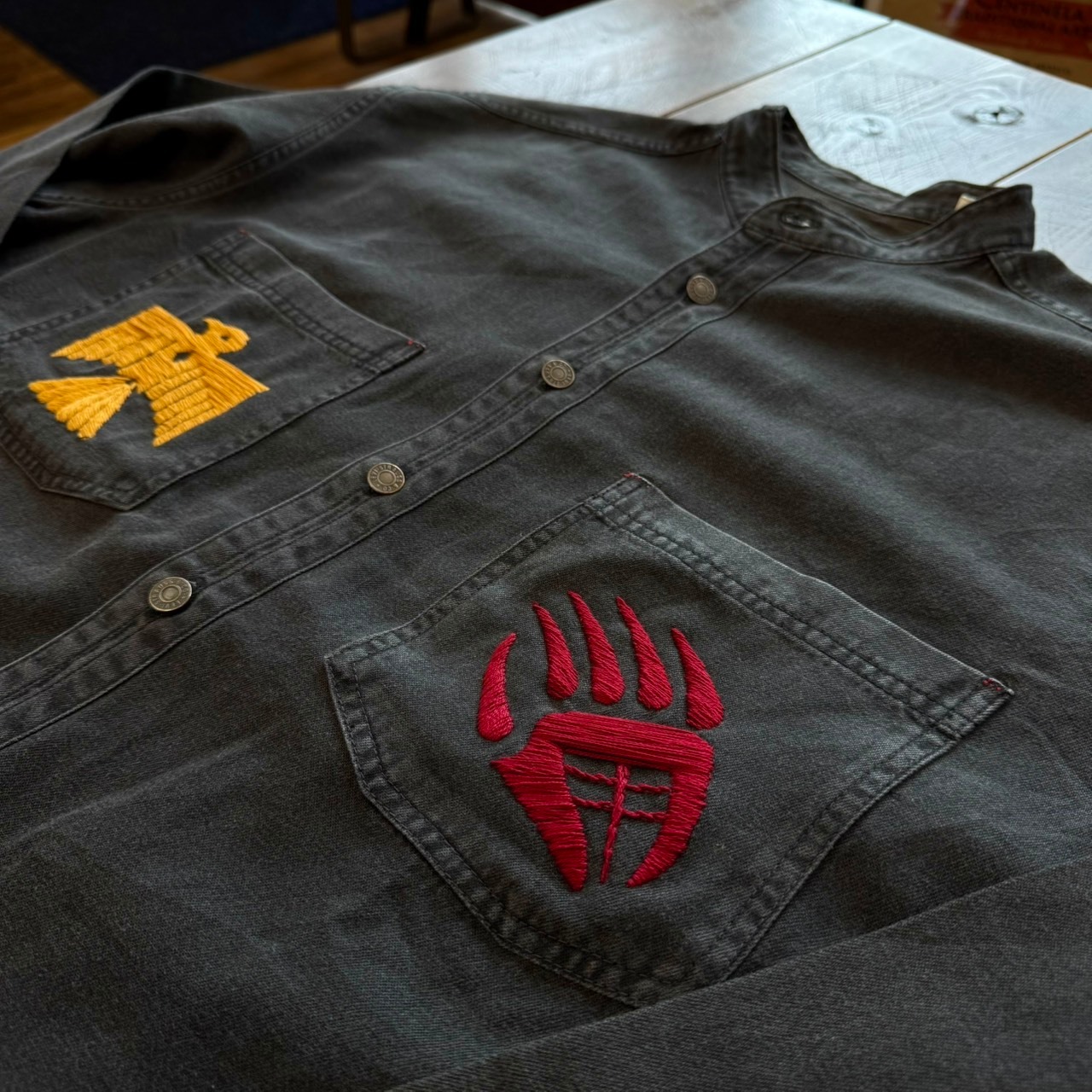 ナスングワム【Nasngwam】Indian motif Denim Shirt　Lサイズ - 3