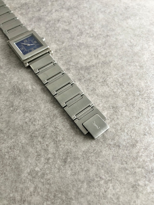 Yves Saint Laurent イヴ・サンローラン 腕時計 シルバー レクタンギュラー ステンレススチール クウォーツ vintage ヴィンテージ オールド c2rgcx