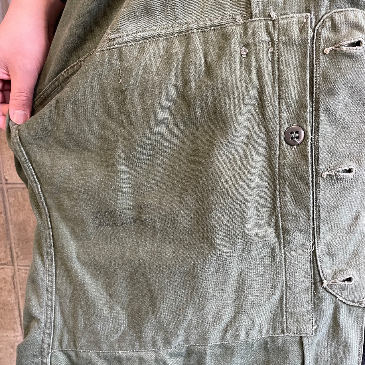 50〜60年代 米軍実品 USMC P-58 比翼 ユーティリティシャツ メンズXL 