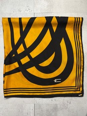 yellow & black abstract silk scarf-5152-8