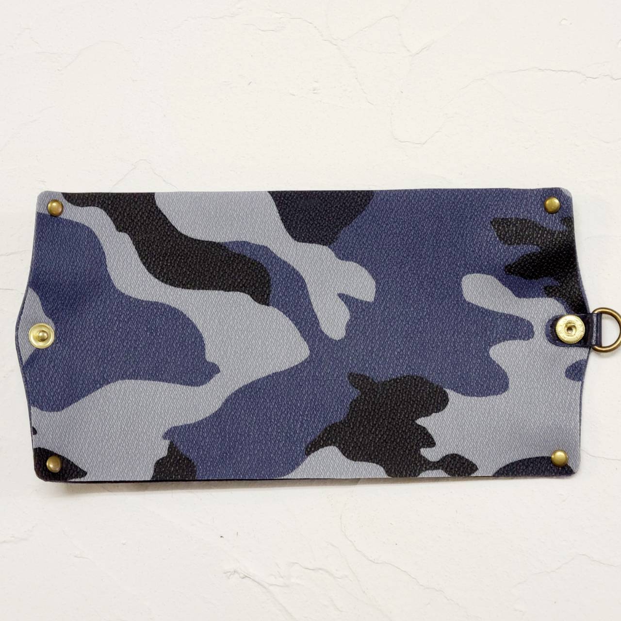 レザーマスクカバーMEN小(ネイビー)【HASAMU】迷彩PVC仕様 dragonfactory