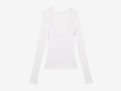 UMILE Yarn RIB PULLOVER / WHITE