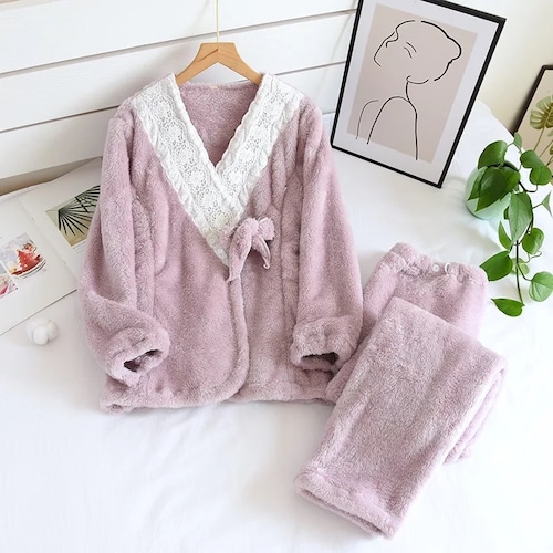 “予約商品” purple 紫♡romantic pajamas for winter