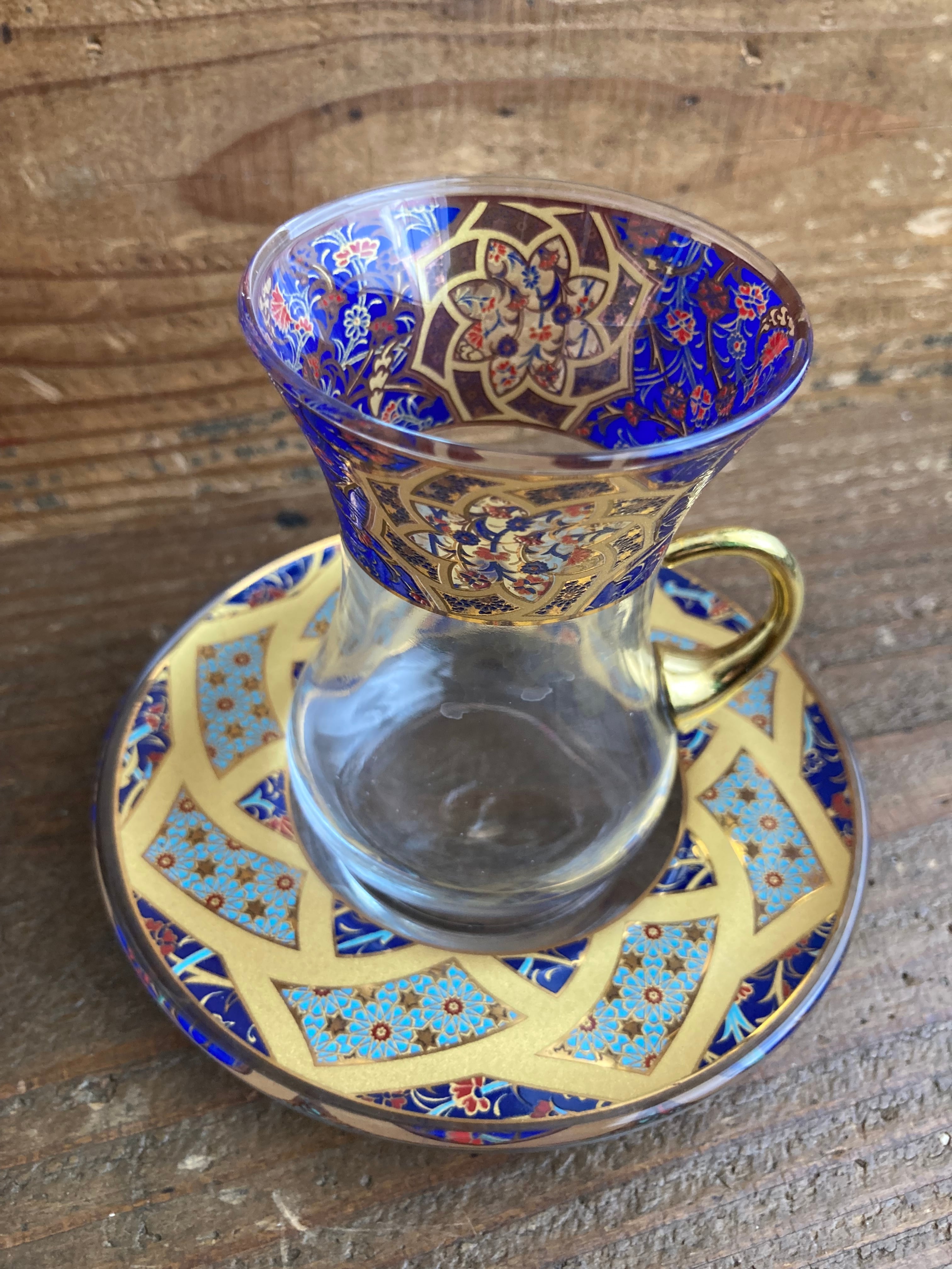 トルコ チャイグラス＆ソーサー 新品6客セット | green label