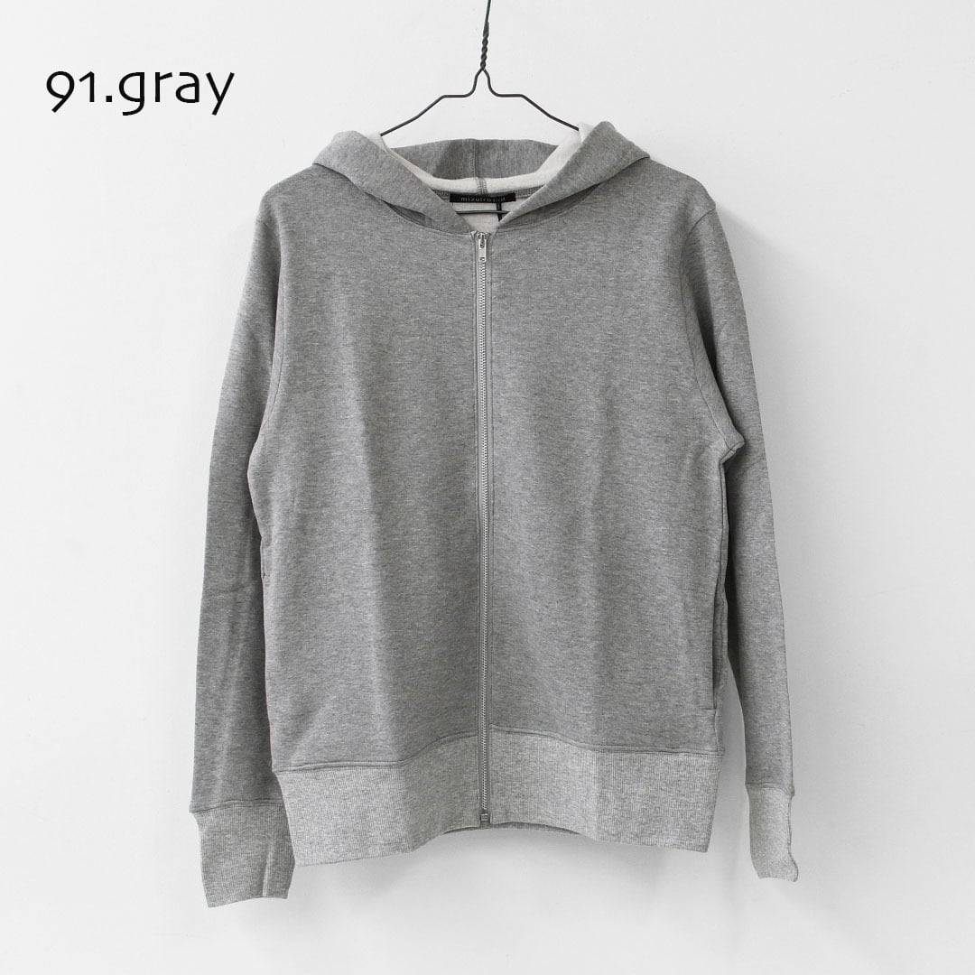 mizuiro ind [ミズイロ インド] brushed back zip hoodie [3-210057