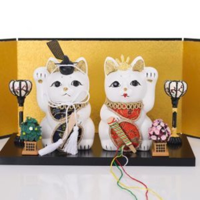 雛人形 招き猫セット / S-Size / 白(White)