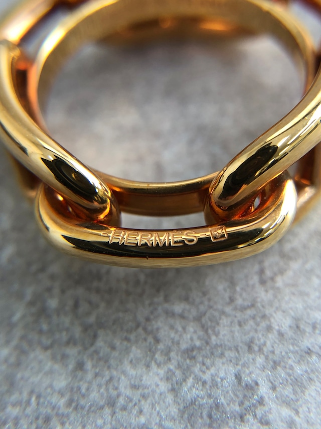 HERMES エルメス スカーフリング ゴールド シェーヌダンクル vintage ヴィンテージ オールド ydyawz