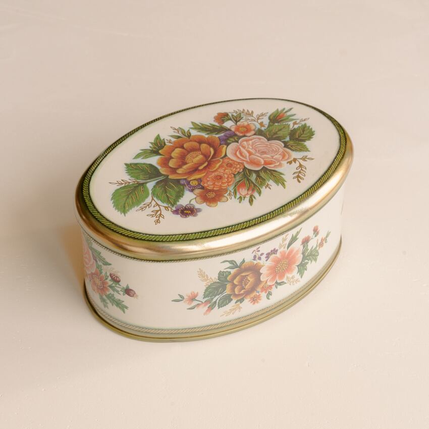 Victorian Floral Cookie Tin