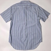 Henry Cotton's ヘンリーコットンズ ストライプ BD ボタンダウン 半袖シャツ 39/ブルー系 メンズ