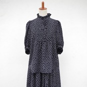 Pale Jute polka dot half sleeve blouse