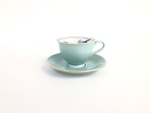 青磁カメリア コーヒー碗皿