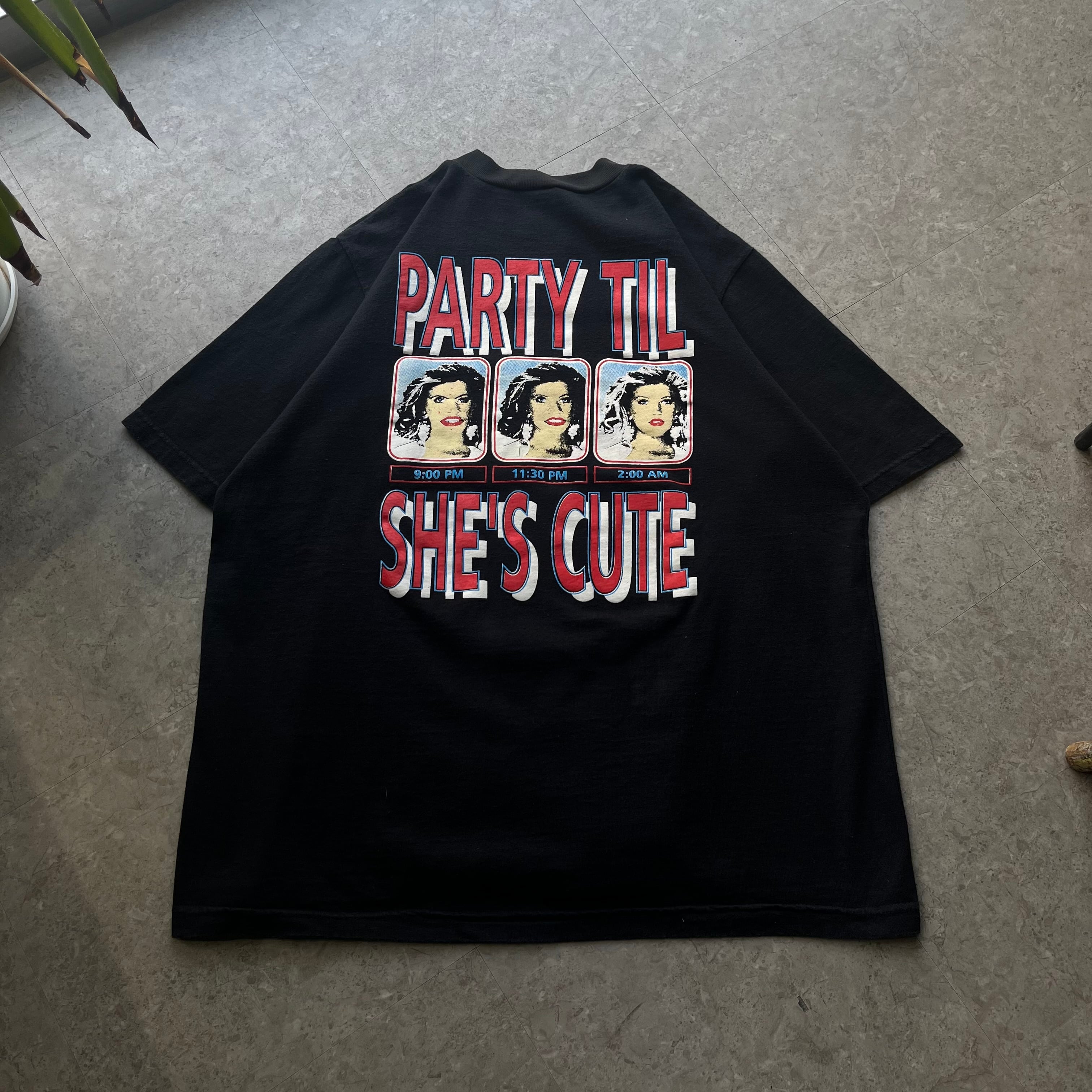 ~00s PIED PIPER "PARTY TIL SHE'S CUTE" pocket T-shirt【仙台店】