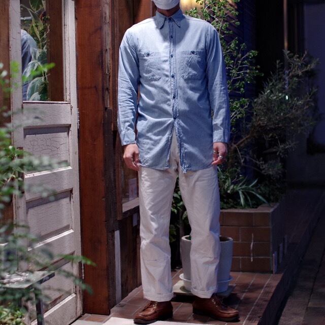 1940-50s US NAVY Chambray Shirt 14 1/2 !! / USN シャンブレーシャツ