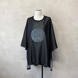Slit-T-shirts 〇 (black)【カクレミ】
