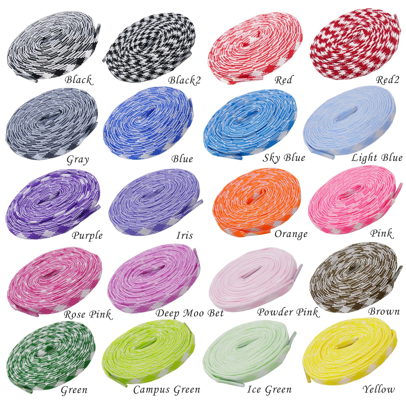 フラット シューレース 千鳥格子柄 HOUNDSTOOTH SHOELACE 靴ひも くつ