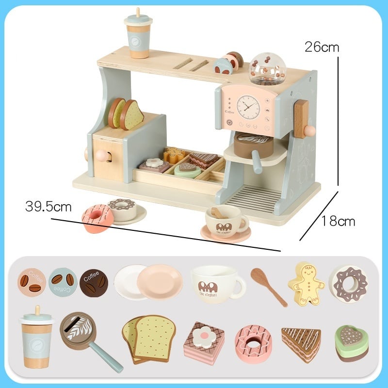 カフェ気分を楽しめる木製おままごとカウンターセット | LittleBean丨