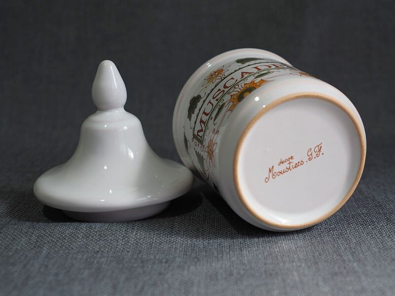 ムスティエ焼き 陶器のキャニスター ハーブポット フランス ブロカント
