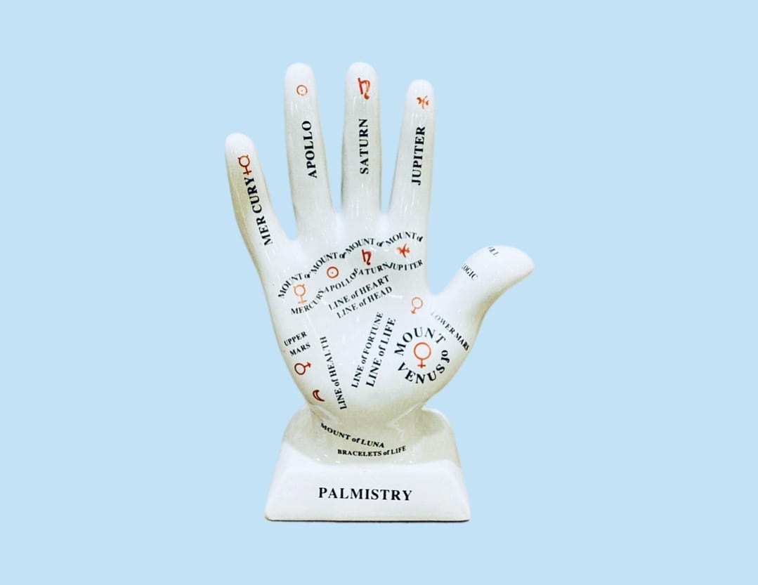 PALMISTRY HAND CERAMIC OBJECT